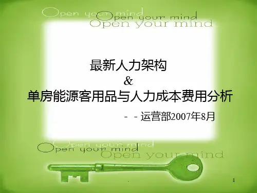 维也纳酒店-人力架构及单房费用分析PPT课件
