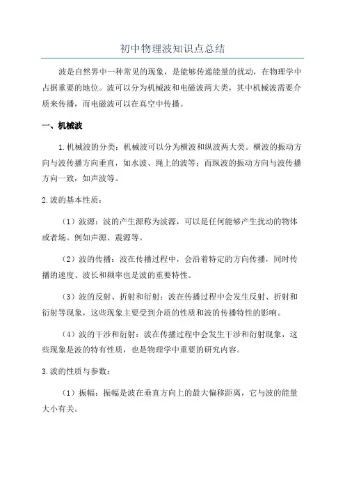 初中物理波知识点总结