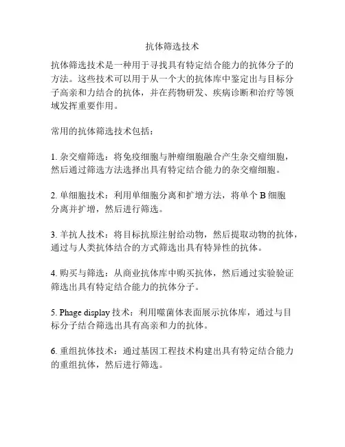 抗体筛选技术