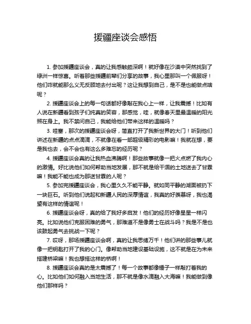援疆座谈会感悟