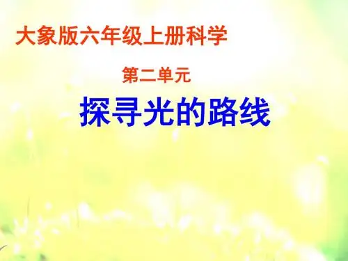大象2001版小学科学六年级上《第二单元 让生活充满阳光  2 探寻光的路线》公开课PPT课件_9