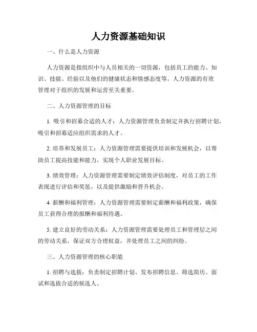 人力资源基础知识