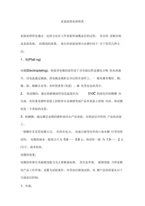表面处理常见种类__2010