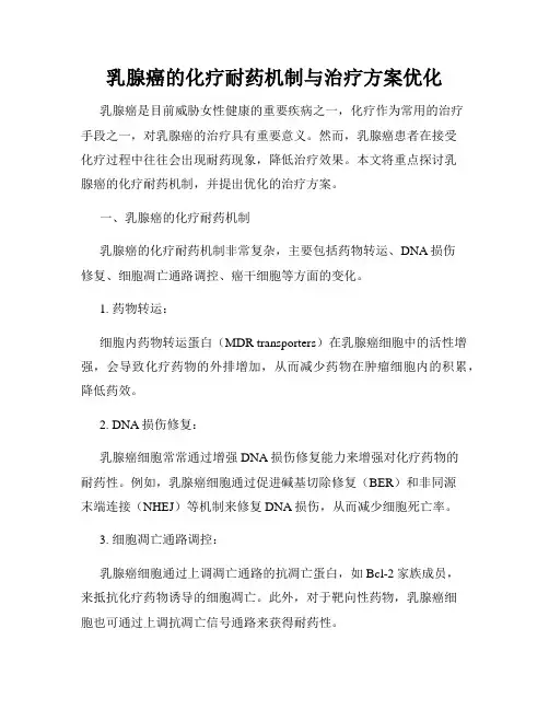 乳腺癌的化疗耐药机制与治疗方案优化
