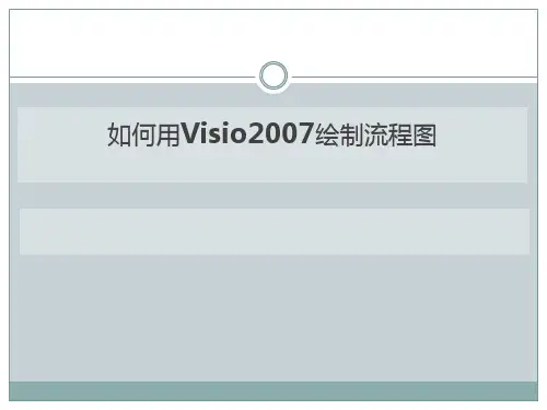 如何用Visio2007绘制流程图
