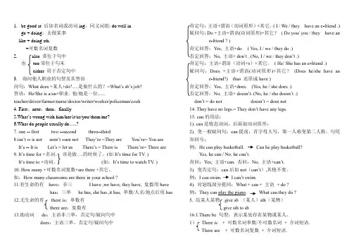 牛津译林五年级上册词法语法归纳