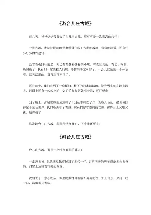 游台儿庄古城作文500