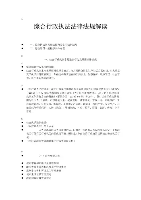 综合行政执法法律法规解读