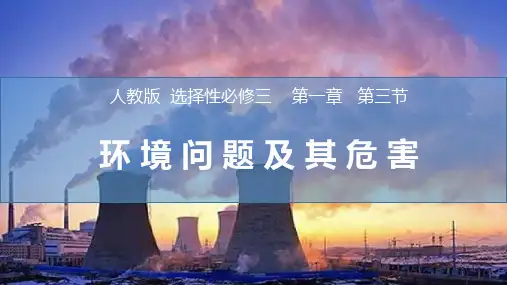 1.3环境问题及其危害课件 高中地理人教版(2019)选择性必修3