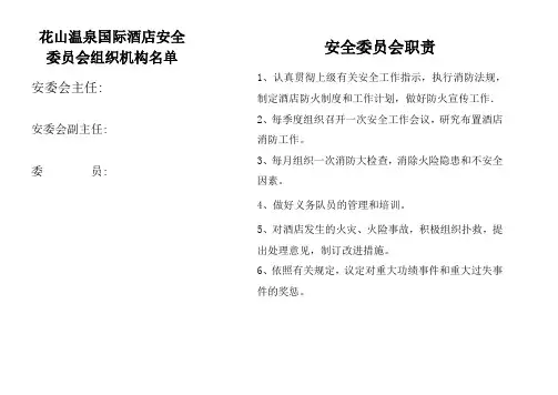 安全委员会组织机构名单