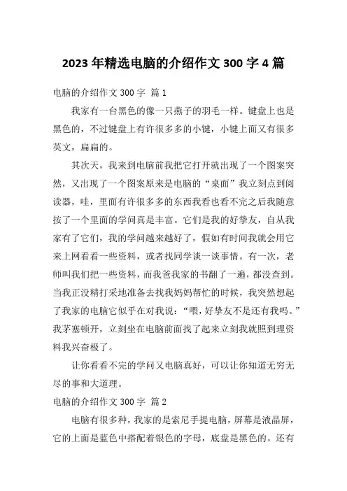 2023年精选电脑的介绍作文300字4篇