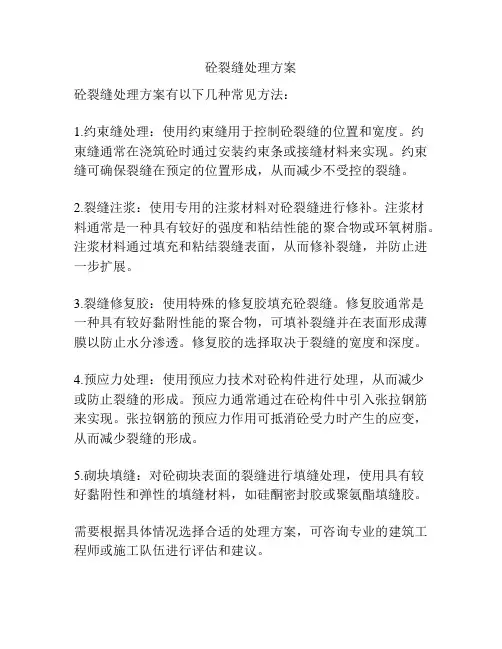 砼裂缝处理方案
