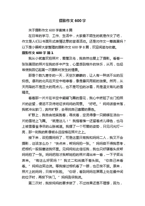 摄影作文600字