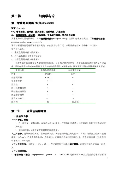 第二篇细菌学各论