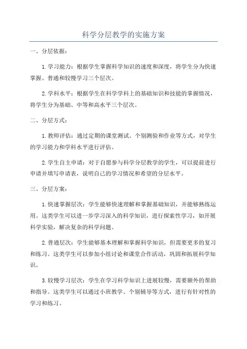 科学分层教学的实施方案