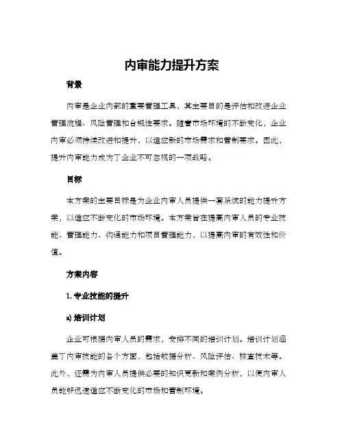 内审能力提升方案