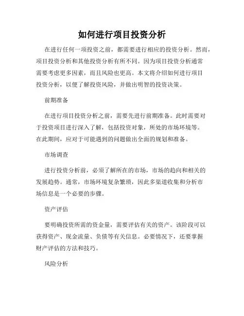 如何进行项目投资分析