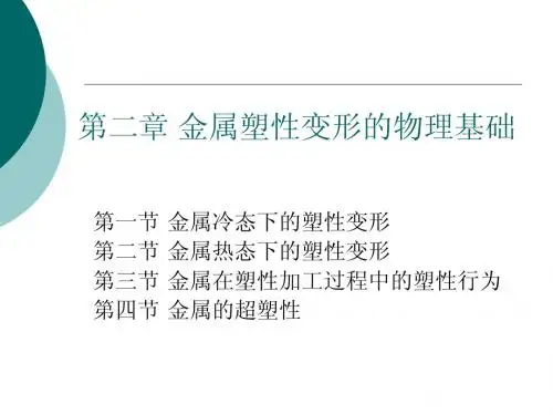 11.1 金属塑性变形的物理基础