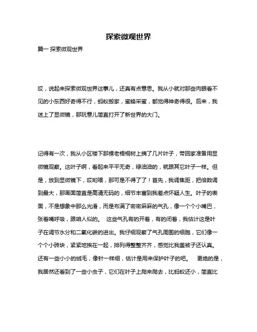 作文《探索微观世界》