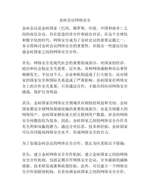 金砖会议网络安全