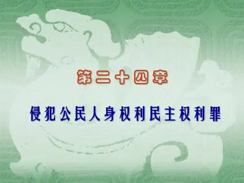 第24章侵犯公民人身权利民主权利罪