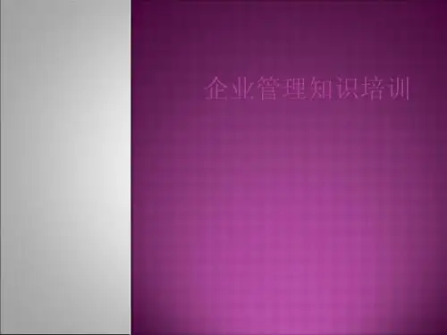 企业管理知识培训教材(PPT 48张)