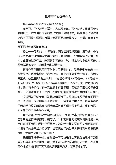 我不再粗心优秀作文