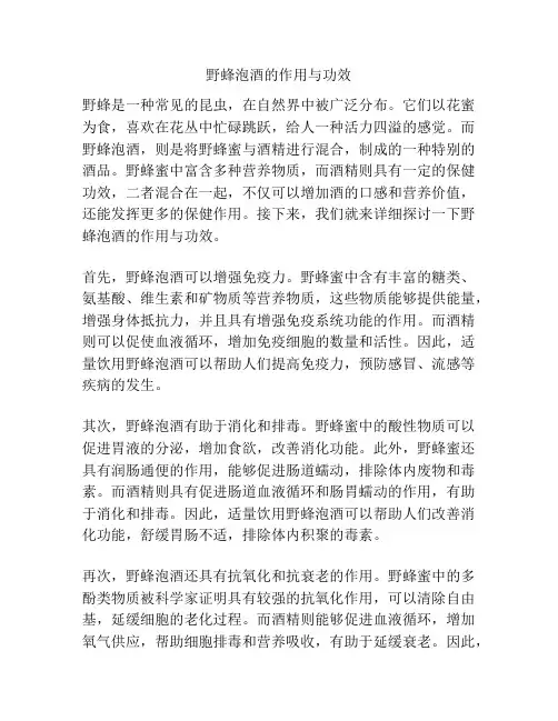 野蜂泡酒的作用与功效