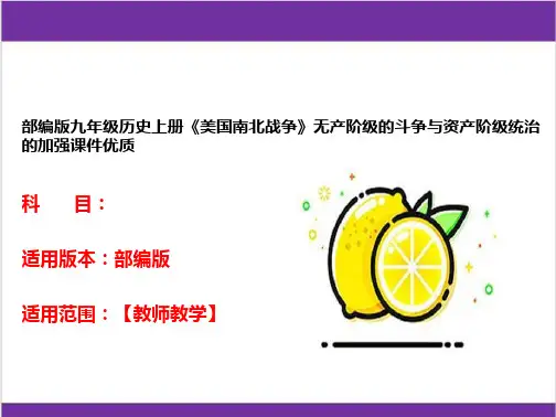 部编版九年级历史上册《美国南北战争》无产阶级的斗争与资产阶级统治的加强课件优质