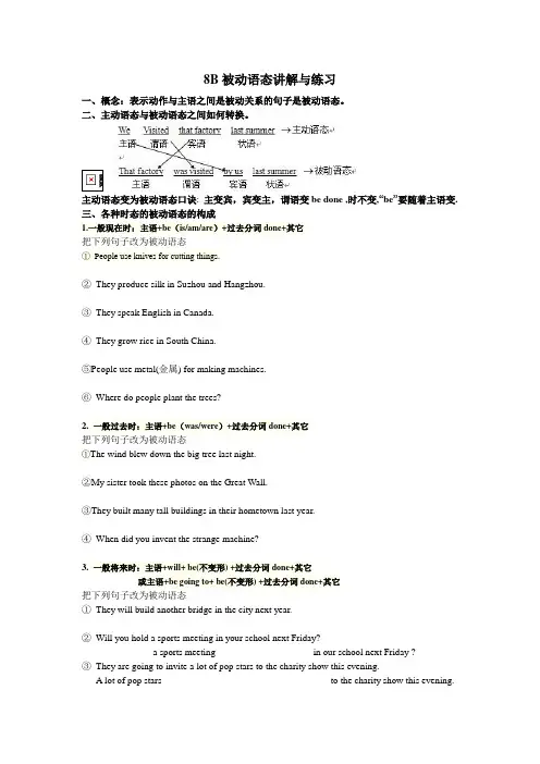 牛津译林版8bunit7被动语态讲解与练习