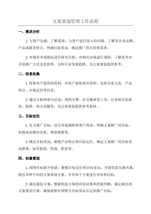 文案策划管理工作流程