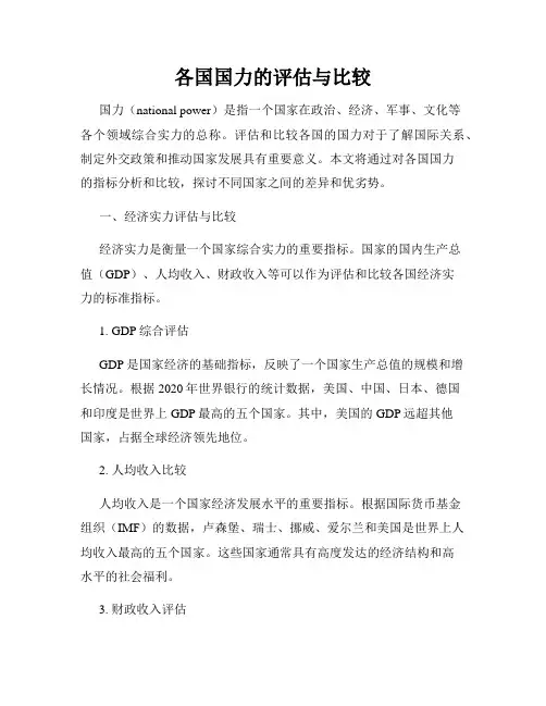 各国国力的评估与比较