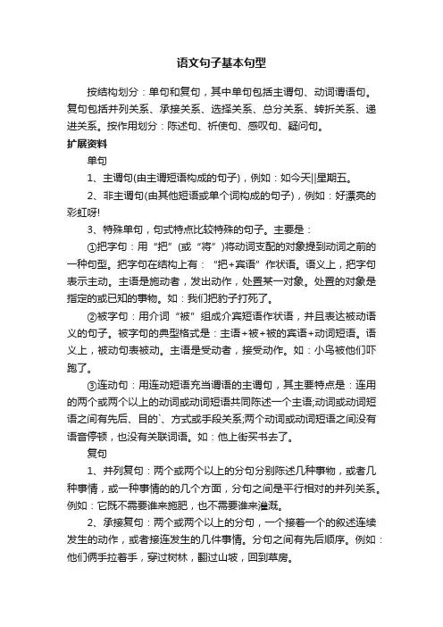 语文句子基本句型