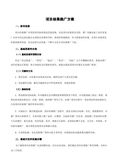 综合项目成果推广专项方案