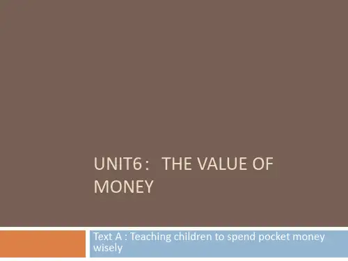 Unit6：the value of money(自考英语2)