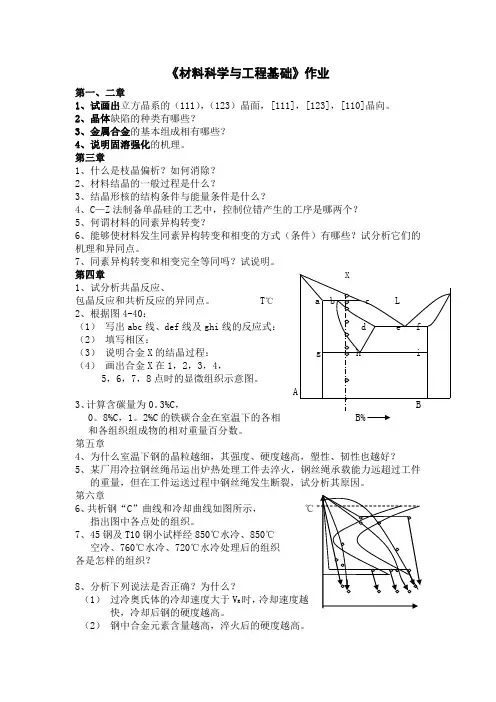 材料科学与工程基础作业