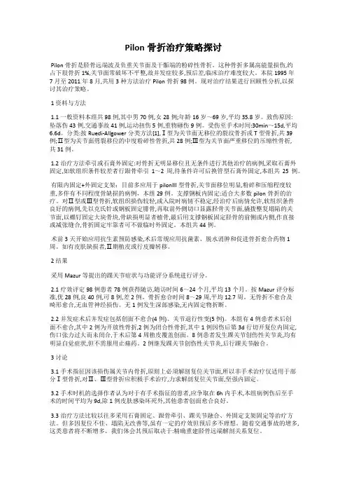 Pilon骨折治疗策略探讨