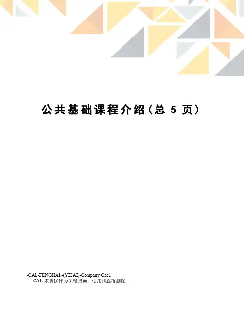 公共基础课程介绍