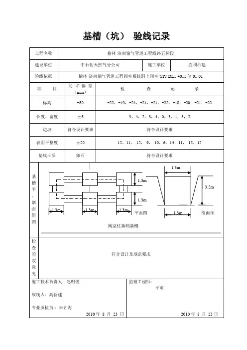 基槽验线记录
