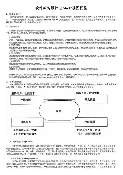 软件架构设计之“4+1”视图模型