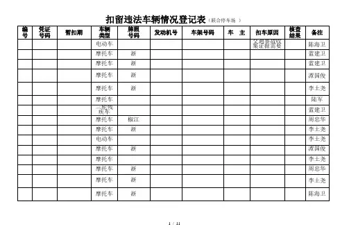 扣留违法车辆情况登记表