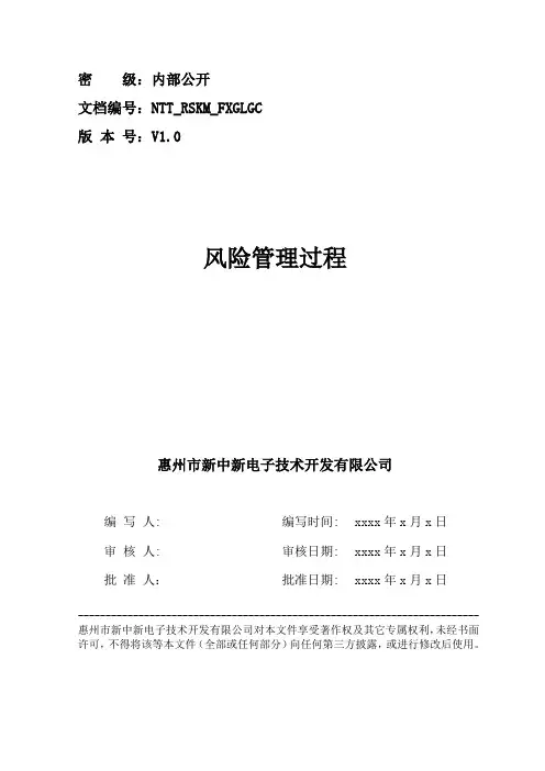 风险管理过程