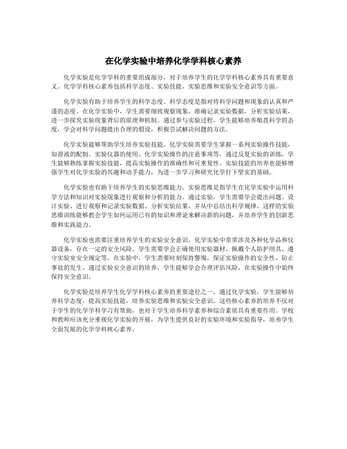 在化学实验中培养化学学科核心素养