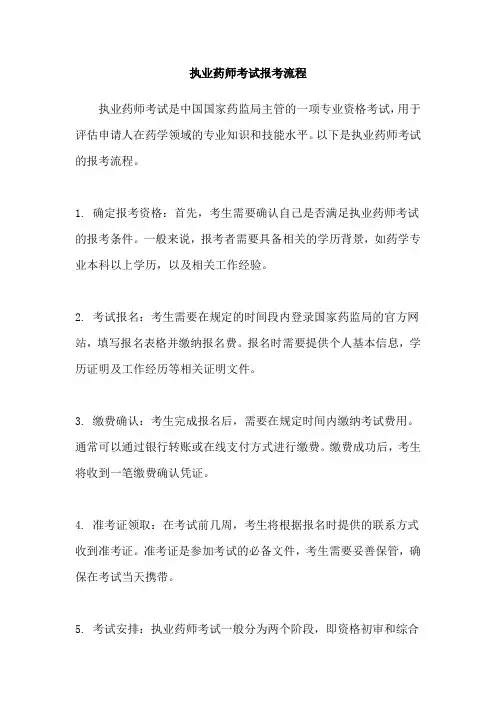 执业药师考试报考流程