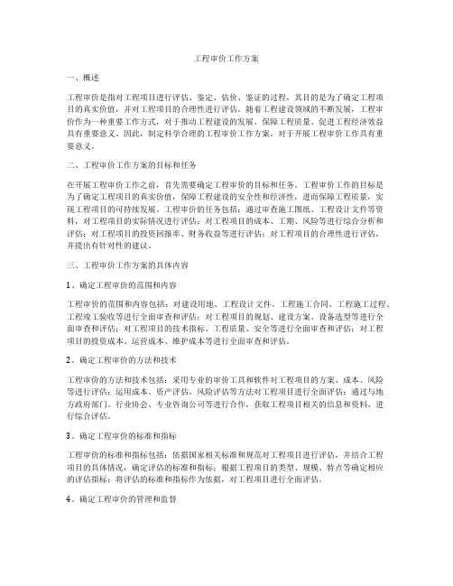 工程审价工作方案