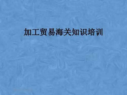 加工贸易海关知识培训
