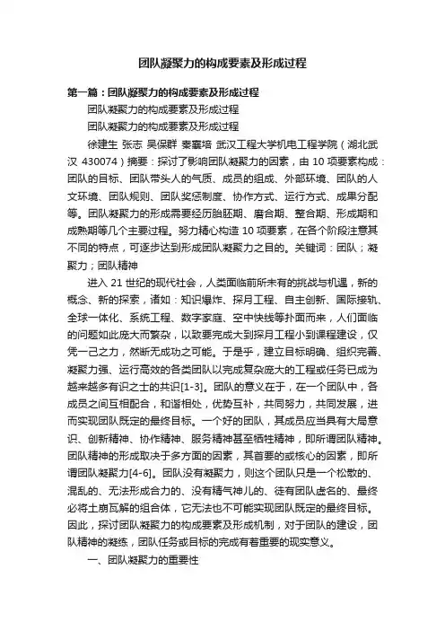 团队凝聚力的构成要素及形成过程