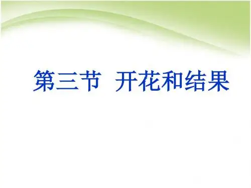 人教版七年级上册生物-3.2.3开花和结果 课件        23张ppt
