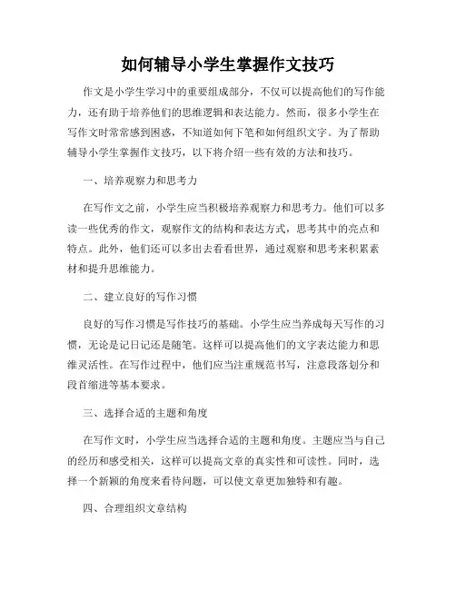 如何辅导小学生掌握作文技巧