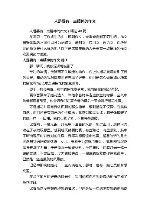 人是要有一点精神的作文